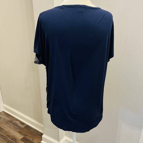 GAP Designed and Crafted Blue Gray Short Sleeve Tee Women's Sz M (A0125) - Picture 3 of 4